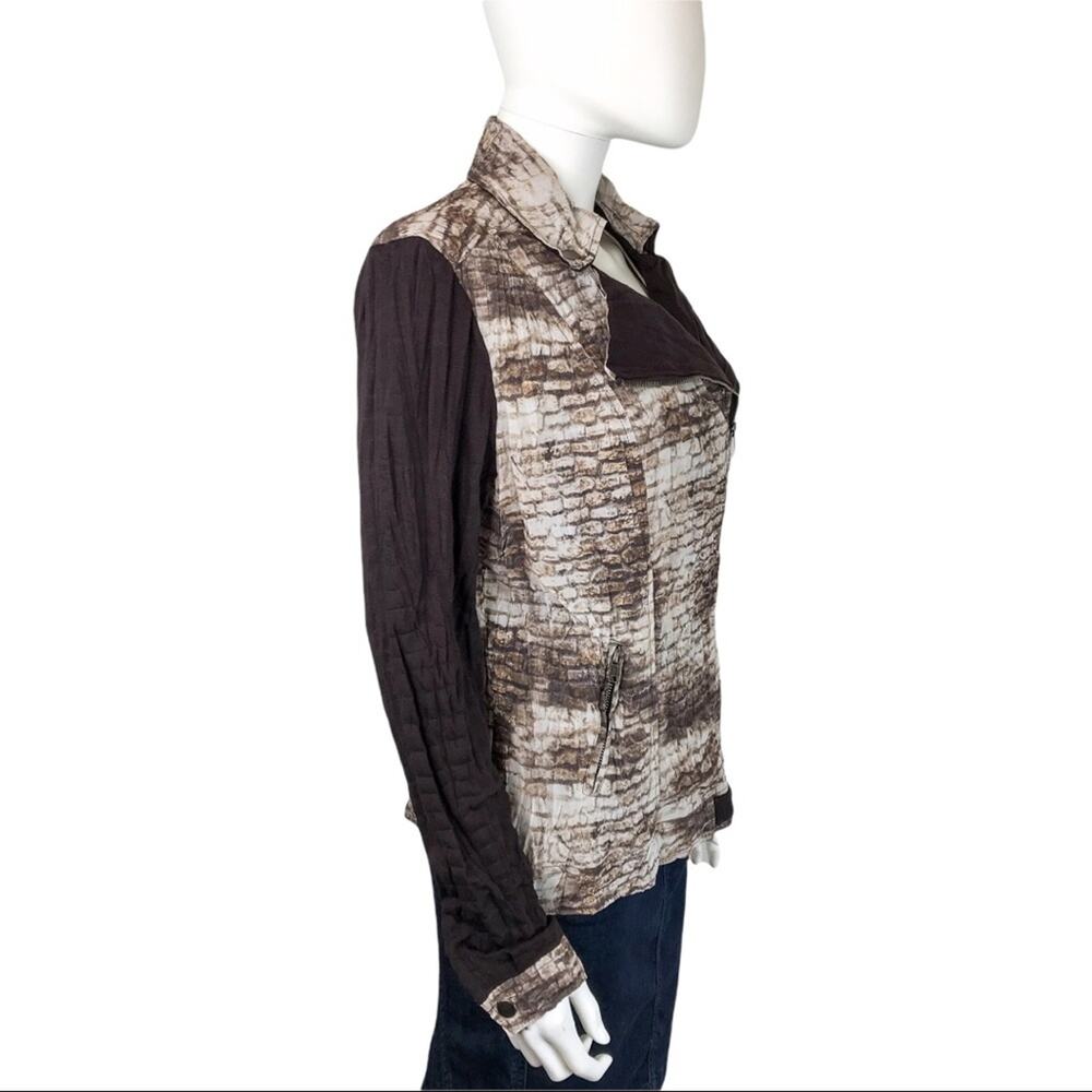 Alberto Makali Moto Biker Brown Brick Zip Jacket - Picture 8 of 11
